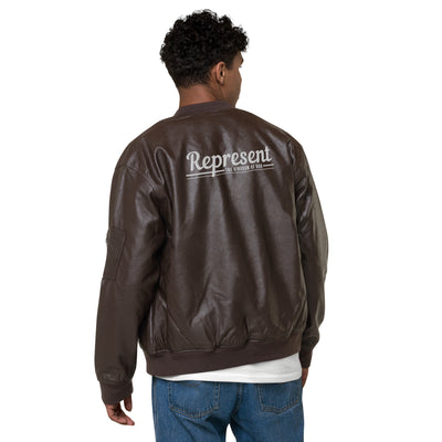 Represent The Kingdom of God Leather Bomber Jacket