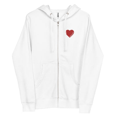 Unisex fleece zip up hoodie